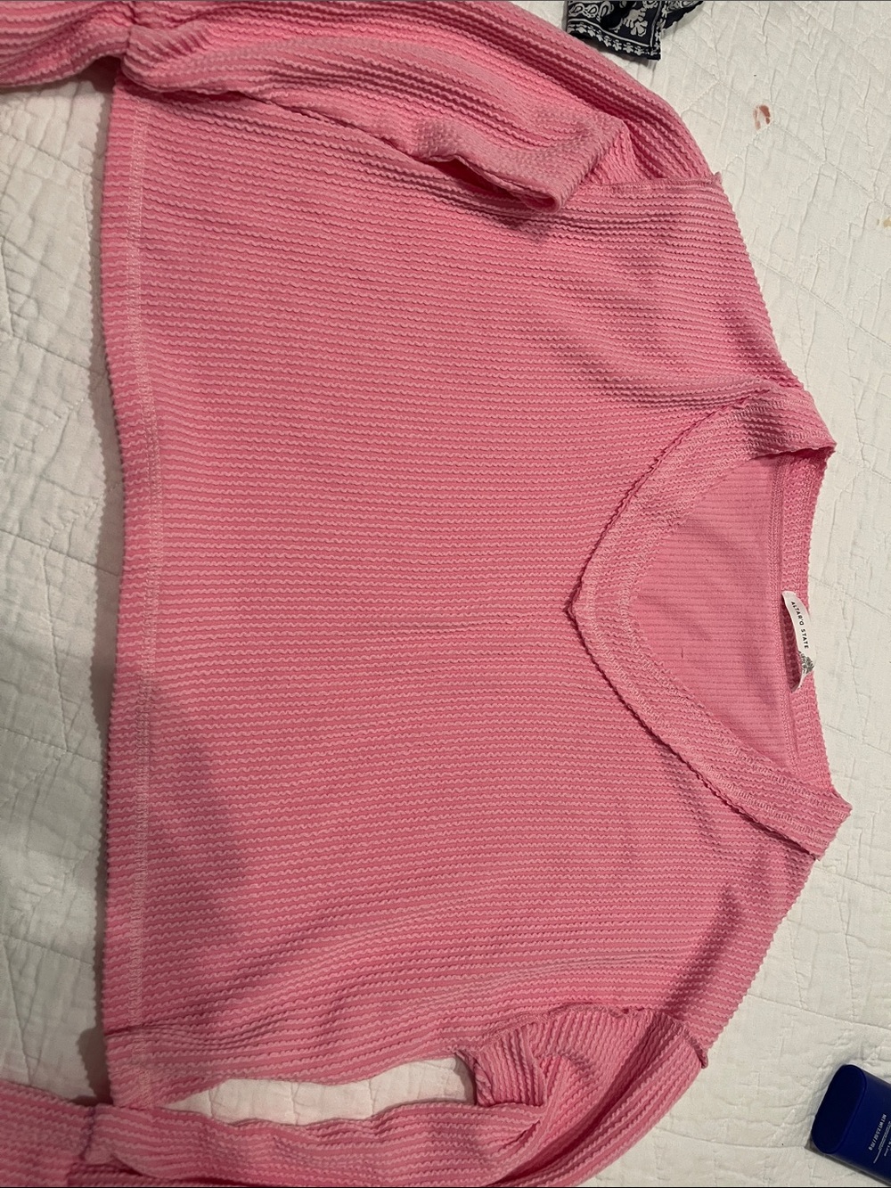Ribbed cropped altard state long sleeve top